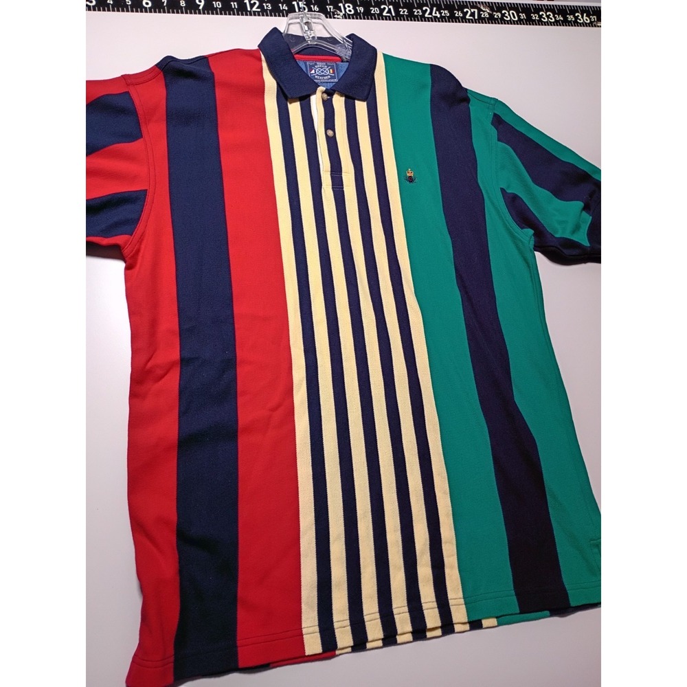 Rough Weather Men L Vertical Strip Polo